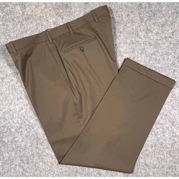 Britches Made In Italy 100% Worsted Wool Pleated Cuffed Dress Pants 42 R